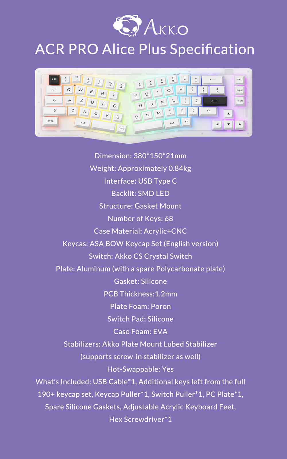 Spec của AKKO ACR Pro - Alice Plus