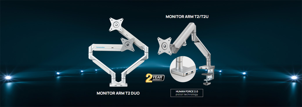 Giá Đỡ Màn Hình Human Motion T2-1 (White/Gray) - ANPHATP.COM.VN