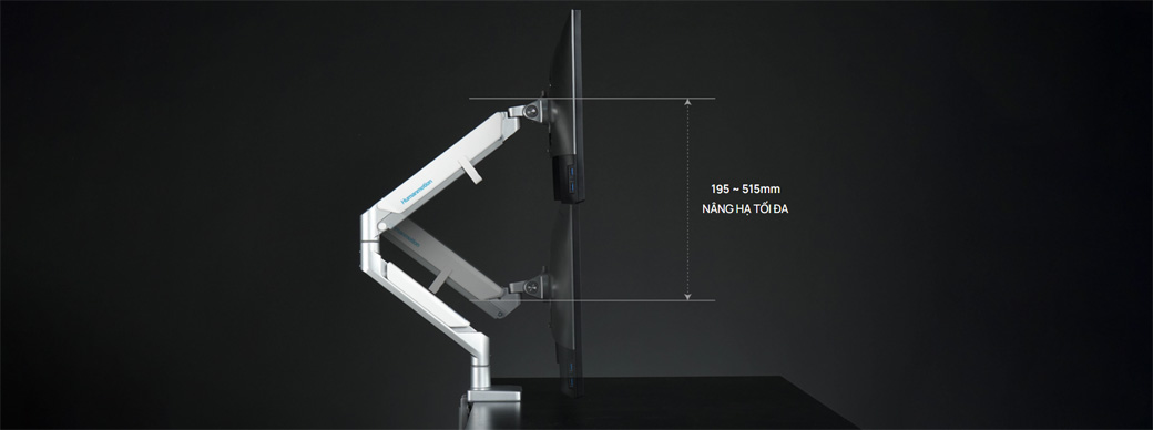 Giá Đỡ Màn Hình Human Motion T2-1 (White/Gray) - ANPHATP.COM.VN