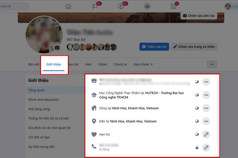 ẩn thông tin cá nhân facebook