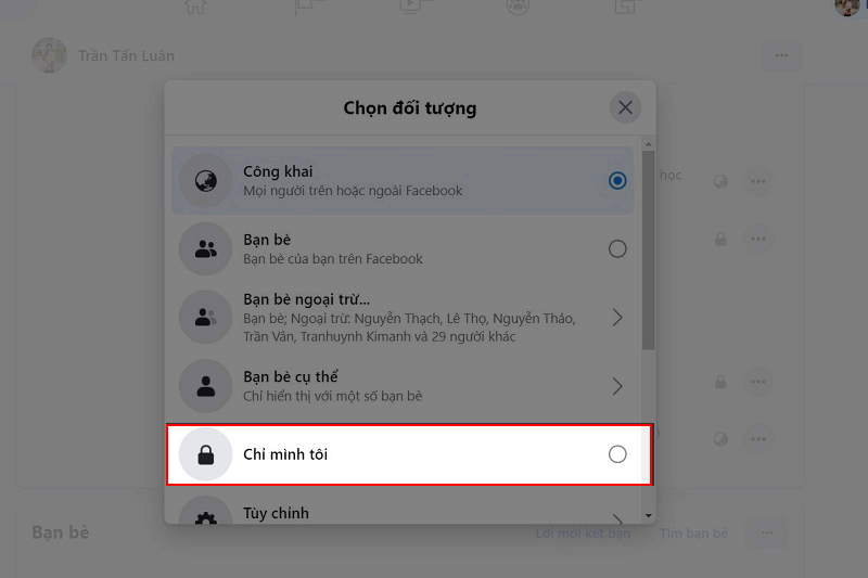 ẩn thông tin cá nhân facebook