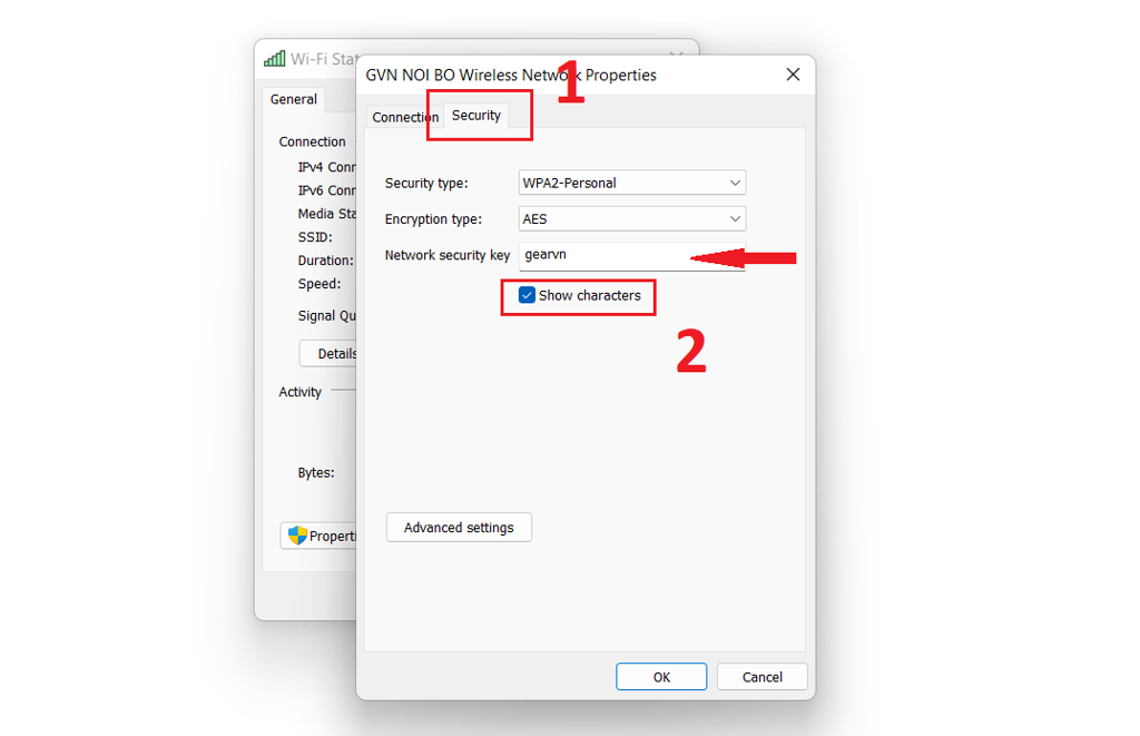 GEARVN - Xem mật khẩu wifi trên máy tính, laptop trong cửa sổ Security