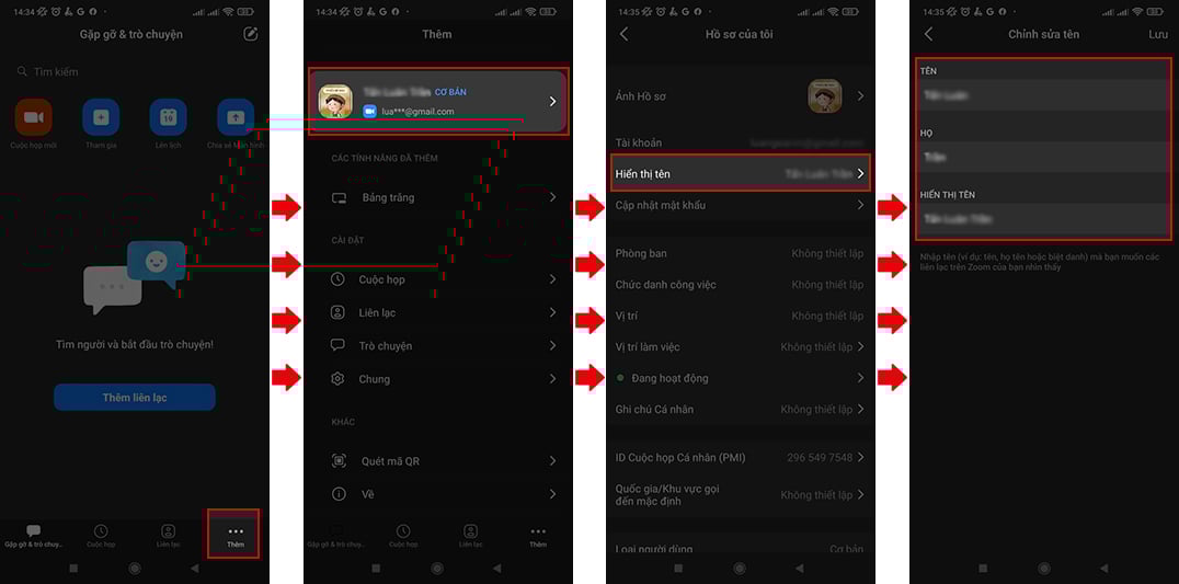 cách đổi tên trên Zoom