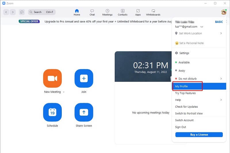 cách đổi tên trên Zoom