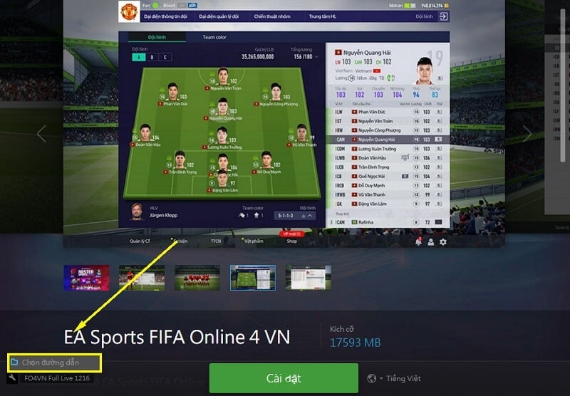 Cấu hình chơi Fifa Online 4