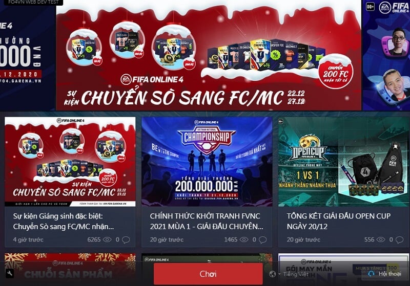 Cấu hình chơi Fifa Online 4