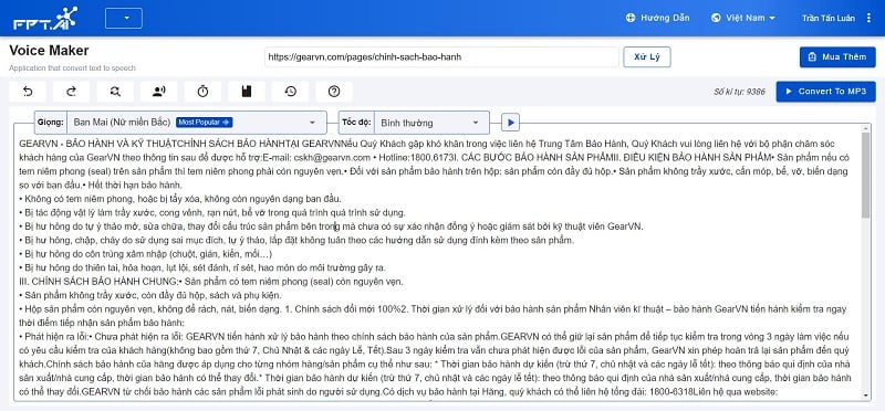 chuyển văn bản thành giọng nói