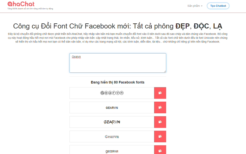 đổi font chữ FB
