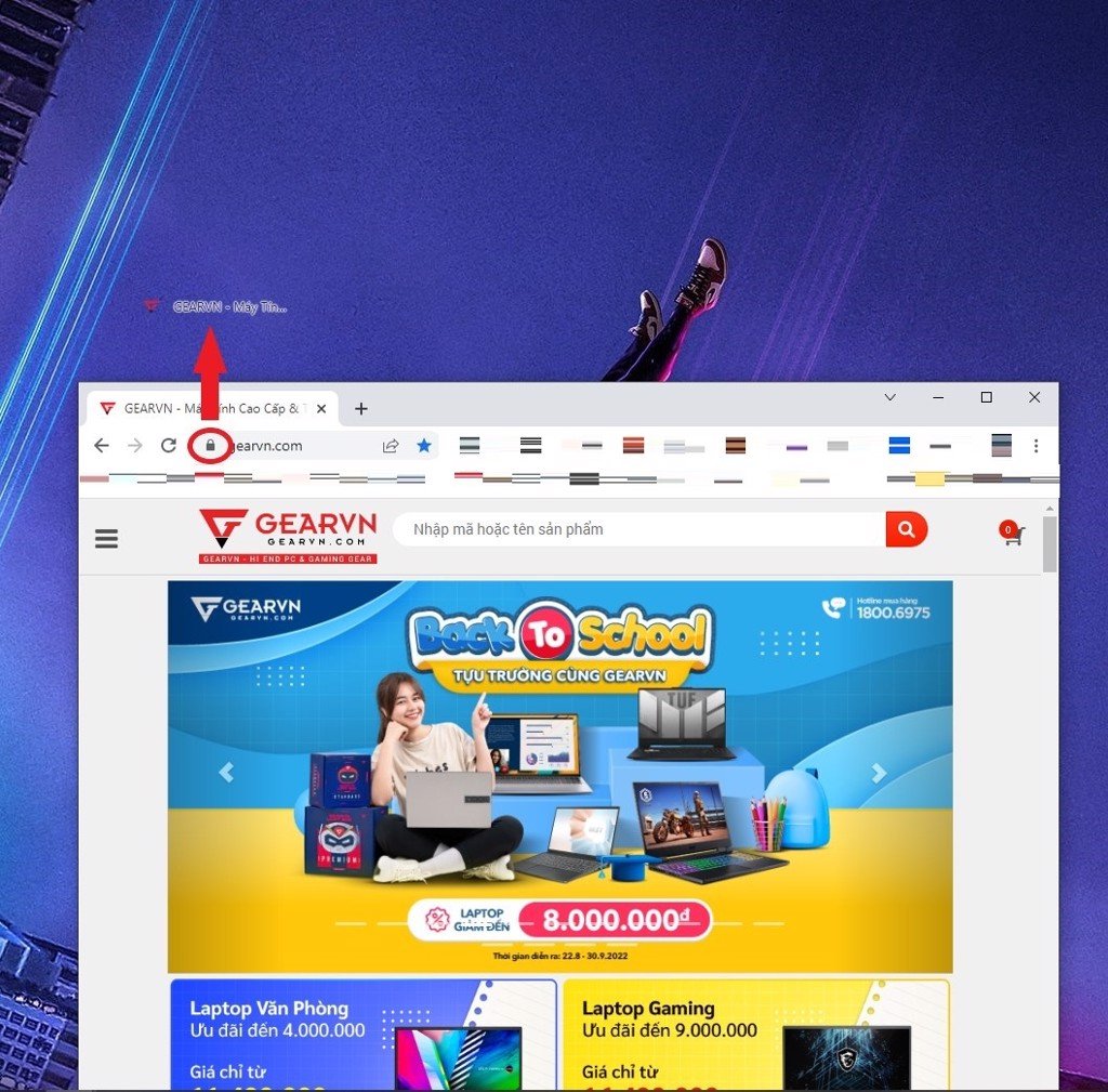 Đưa website ra màn hình máy trên Windows 10 - GEARVN