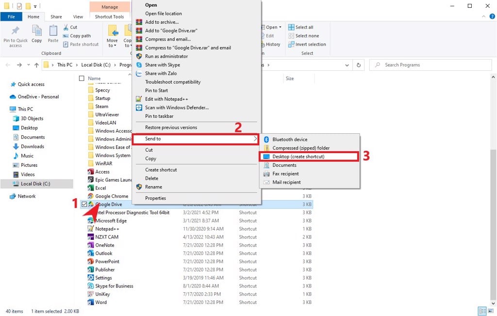 Đưa ứng dụng ra màn hình máy trên Windows 10 - GEARVN