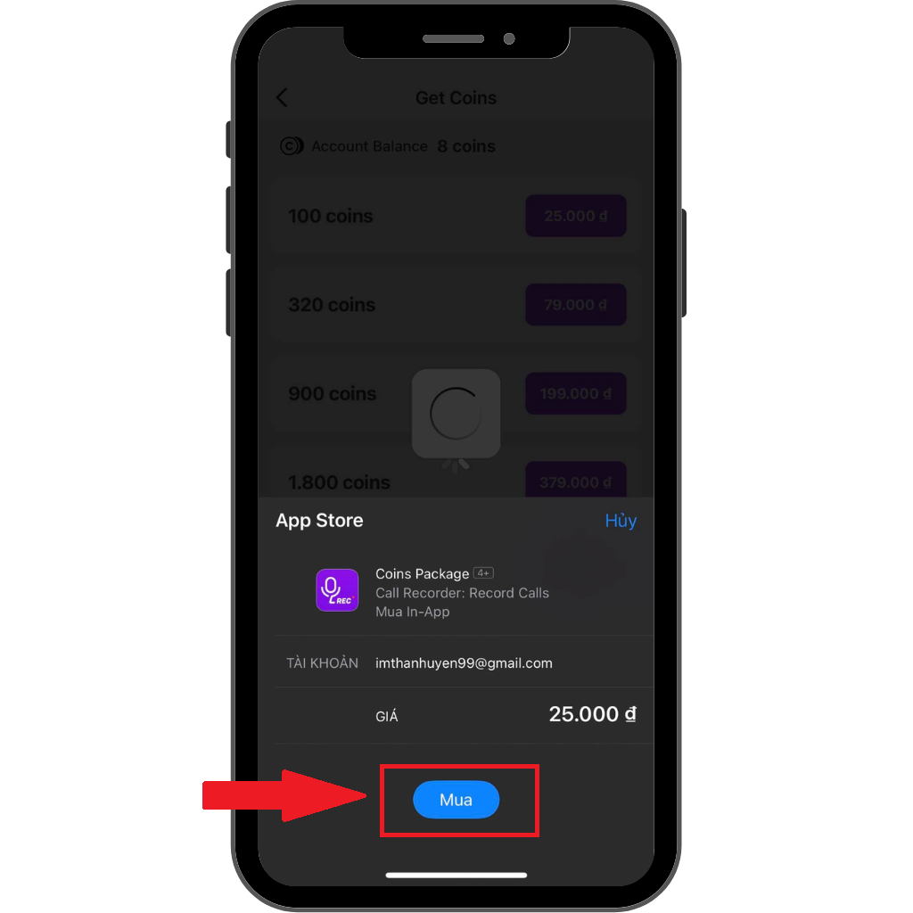GEARVN - Hướng dẫn cách mua coins để ghi âm cuộc gọi trên iPhone