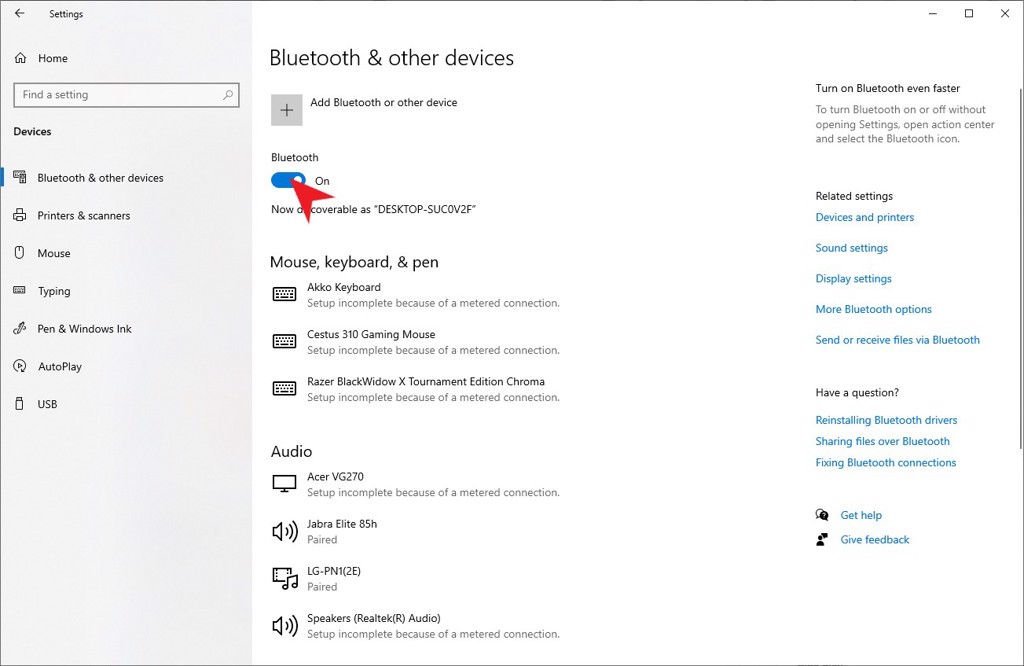 Cách kết nối bluetooth trên Win 10 - GEARVN