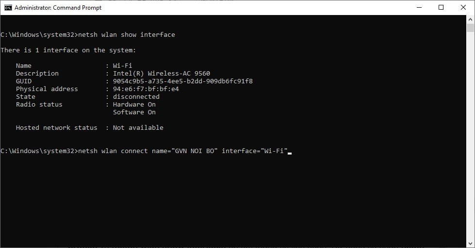 Kết nối WiFi cho máy tính bằng cách Command Prompt - GEARVN