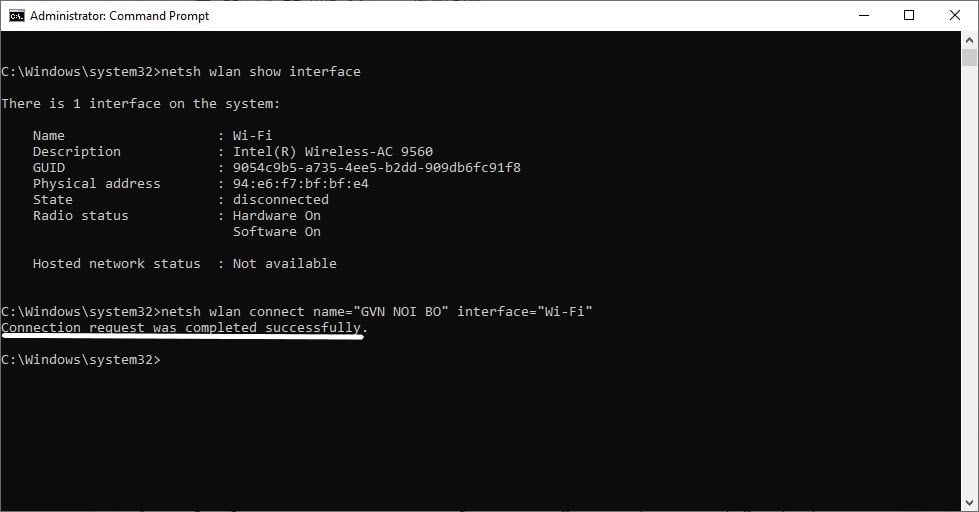 Kết nối WiFi cho máy tính bằng cách Command Prompt - GEARVN