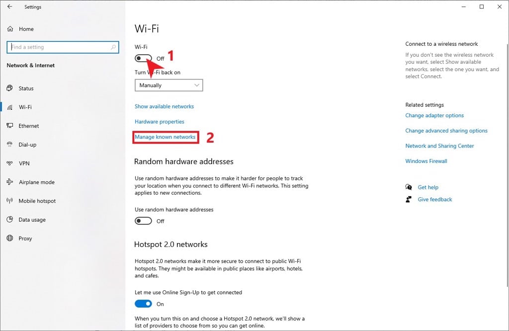 Kết nối WiFi cho máy tính bằng cách Settings - GEARVN