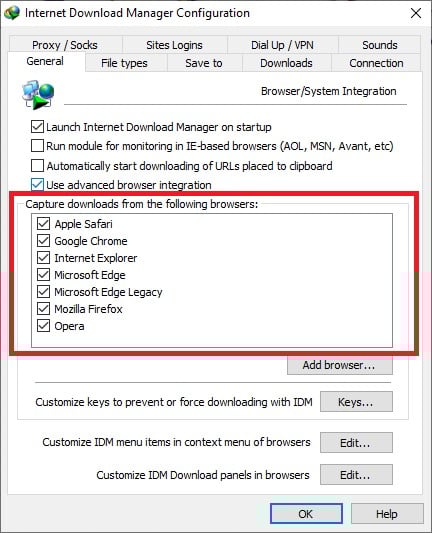 Cho phép IDM chạy cùng browser  - GEARVN