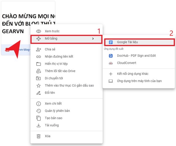 Chuyển hình ảnh sang văn bản bằng Google Docs - GEARVN