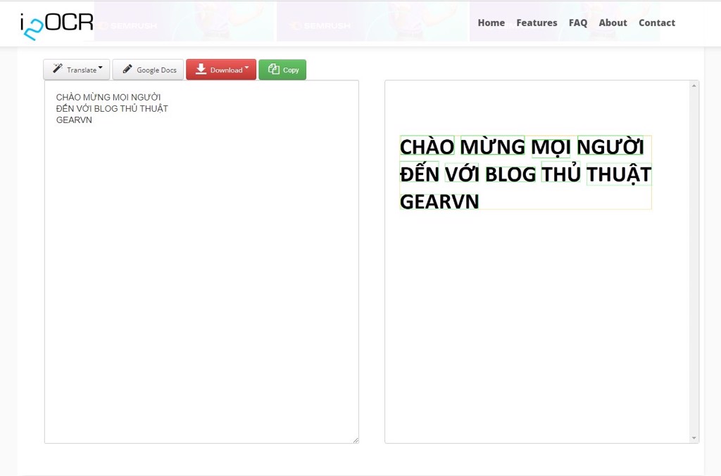 Chuyển hình ảnh sang văn bản bằng i2OCR - GEARVN