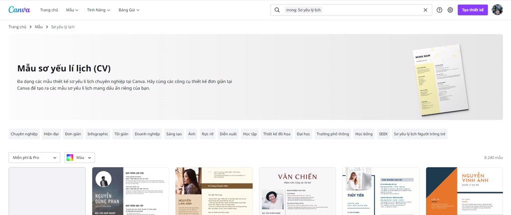 GEARVN - Trang web tạo CV online Canva