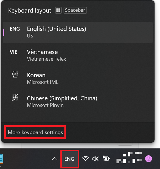 GEARVN - Truy cập nhanh thanh taskbar để thiết lập bàn phím mới cho máy tính, laptop