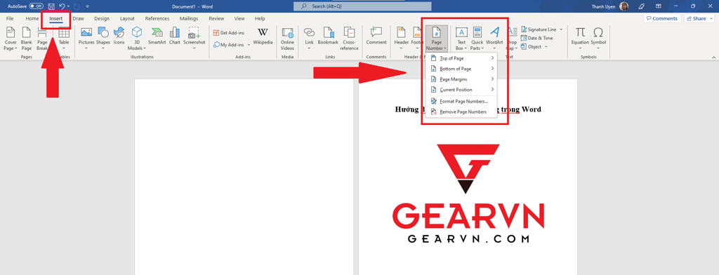 GEARVN - Cách đánh số trang trong Word từ trang bất kỳ