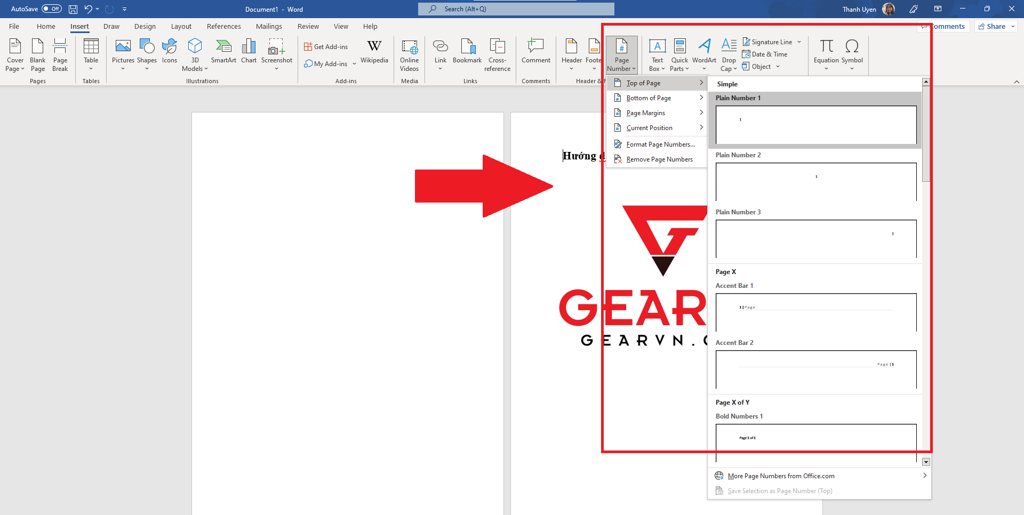 GEARVN - Cách đánh số trang trong Word từ trang bất kỳ