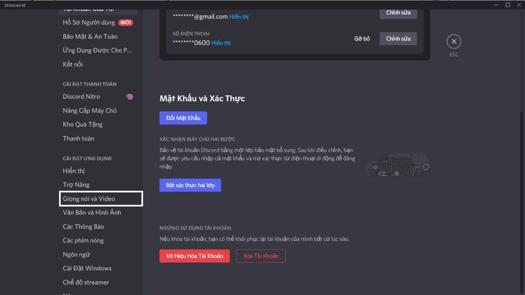 Kiểm tra cài đặt trong Discord - GEARVN.COM