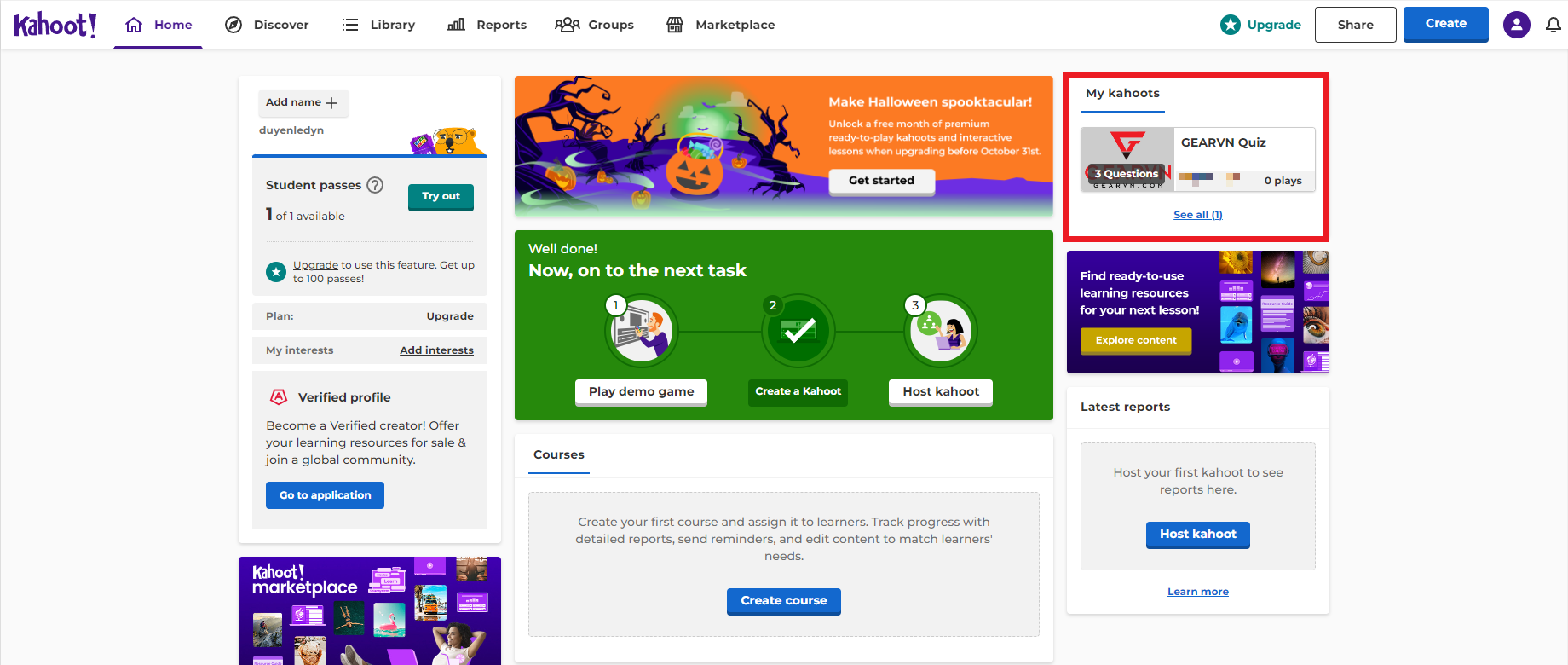 GEARVN - Hướng dẫn bắt đầu game Kahoot dành cho Host