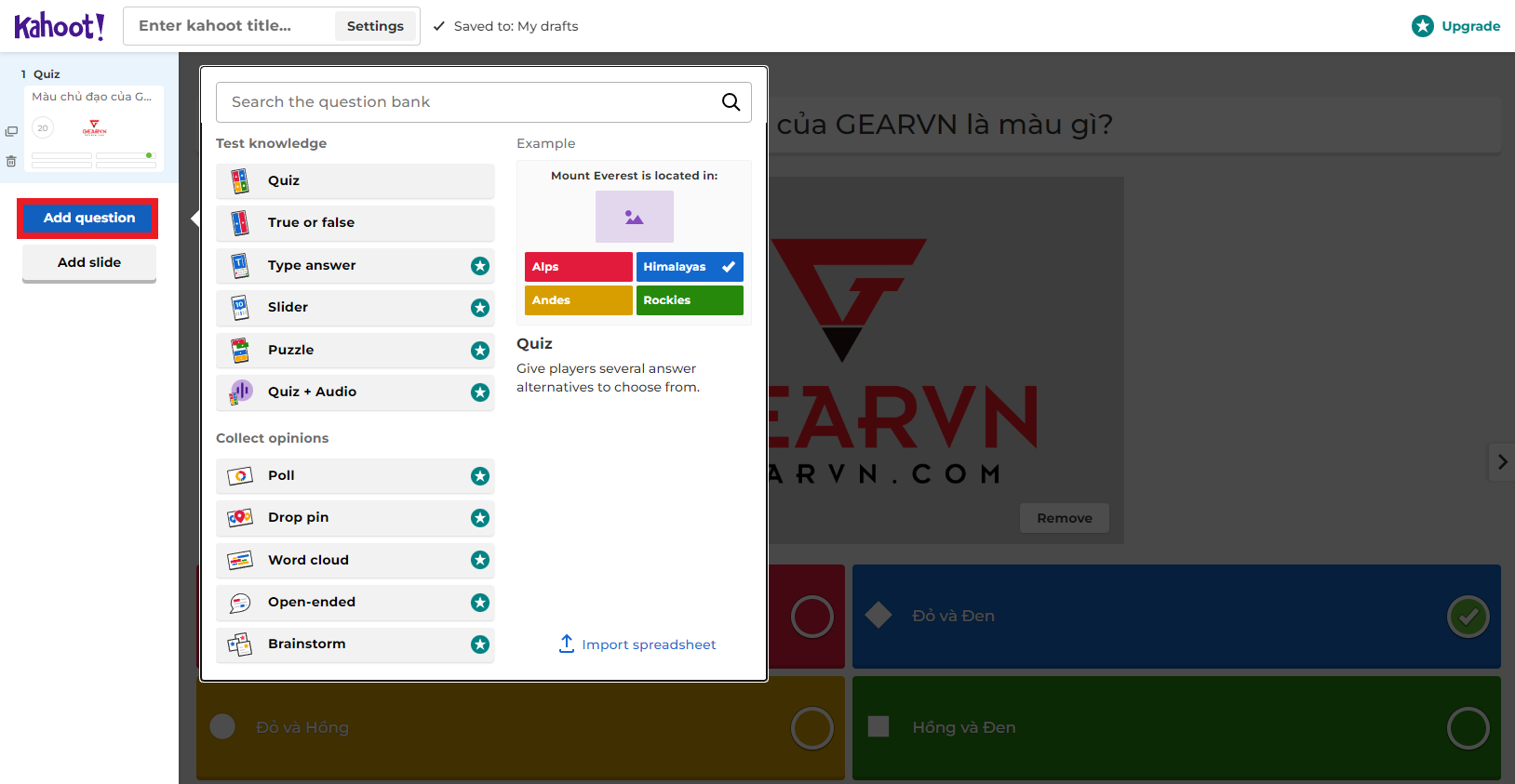 GEARVN - Cách chuyển sang câu hỏi kế tiếp trong game Kahoot