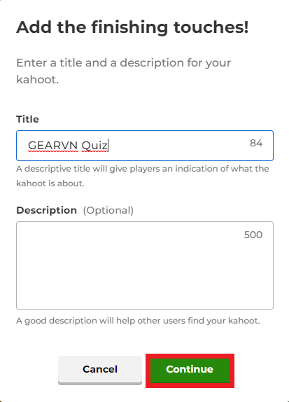 GEARVN - Lưu lại Kahoot Quiz