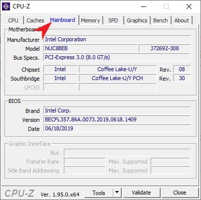 Kiểm tra thông tin mainboard bằng CPU-Z - GEARVN