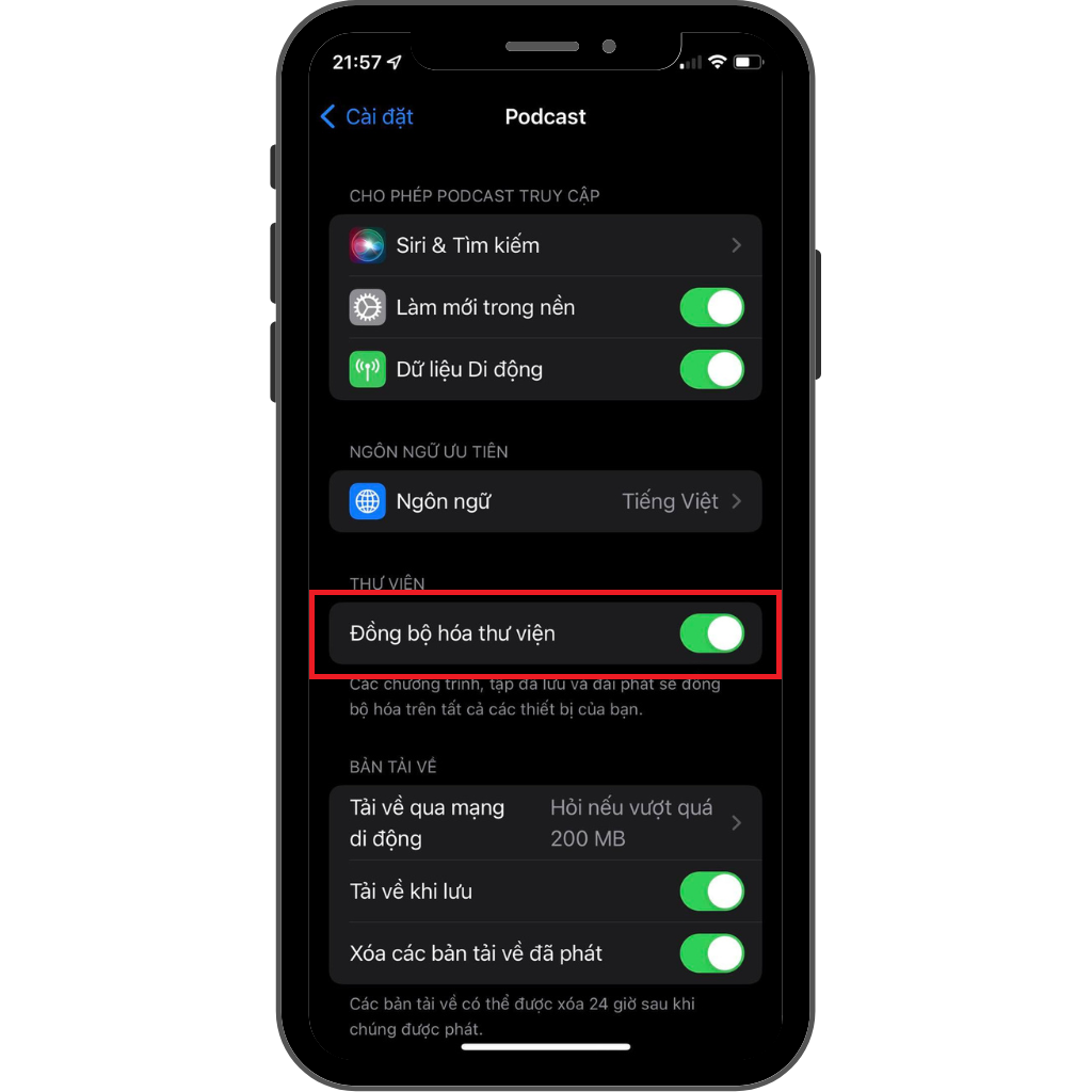 GEARVN - Bật tính năng đồng bộ Podcast trên nhiều thiết bị iPhone, iPad khác nhau