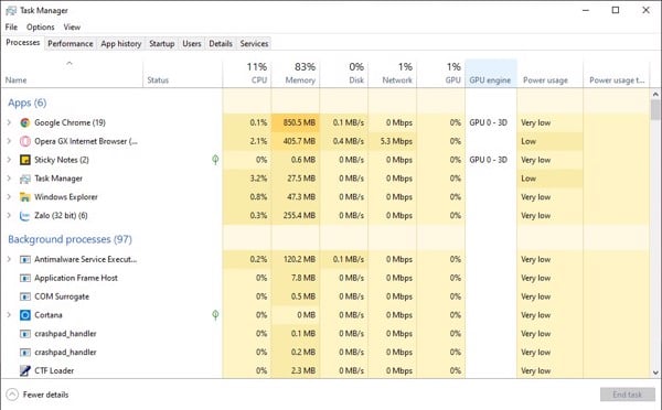 Mở Task Manager - GEARVN