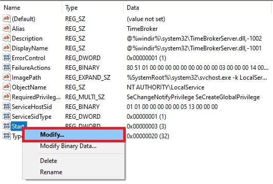 Chỉnh sửa file TimeBrokerSvc - GEARVN