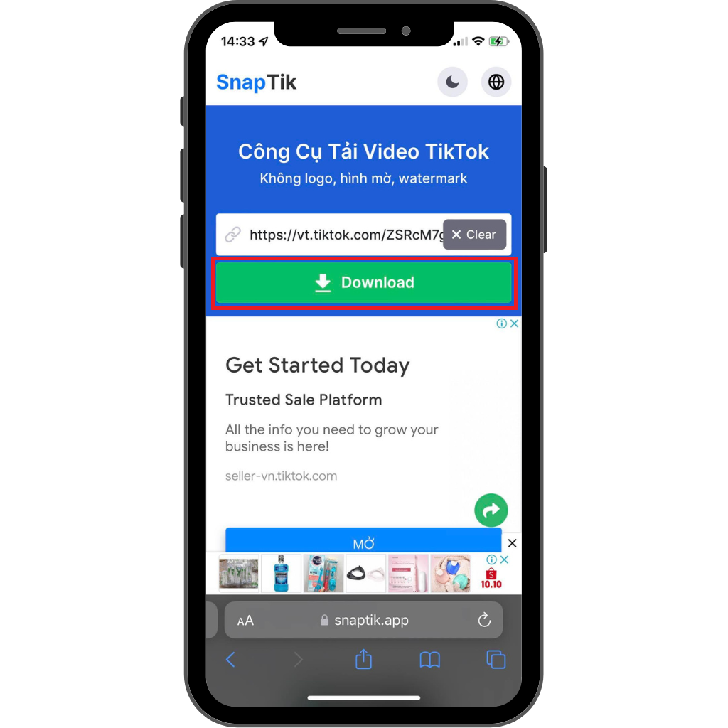GEARVN - Hướng dẫn sử dụng Snaptik trên điện thoại